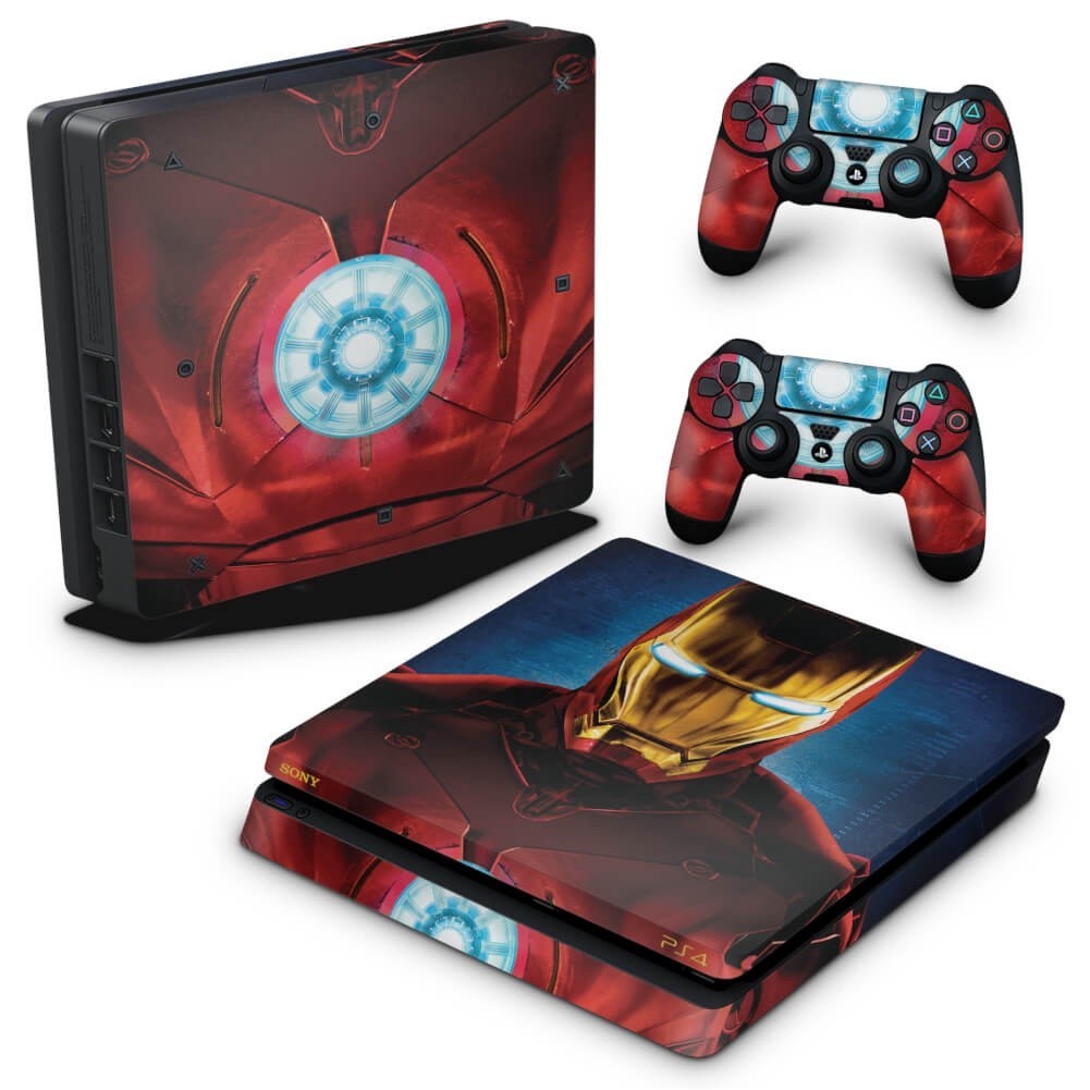 Skin Adesivo Para PS4 Slim Iron Man Homem De Ferro