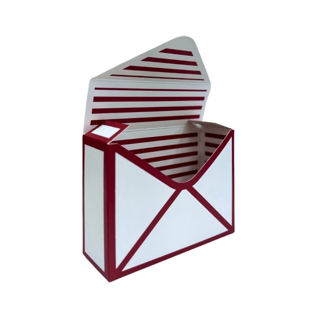 Carta Envelope Listrada Vermelha
