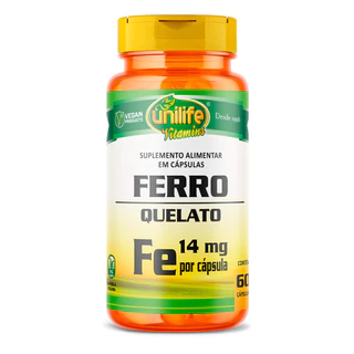 Ferro quelato 500mg Unilife 60 Cápsulas