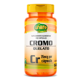 Cromo Quelato 500mg Unilife 60 Cápsulas