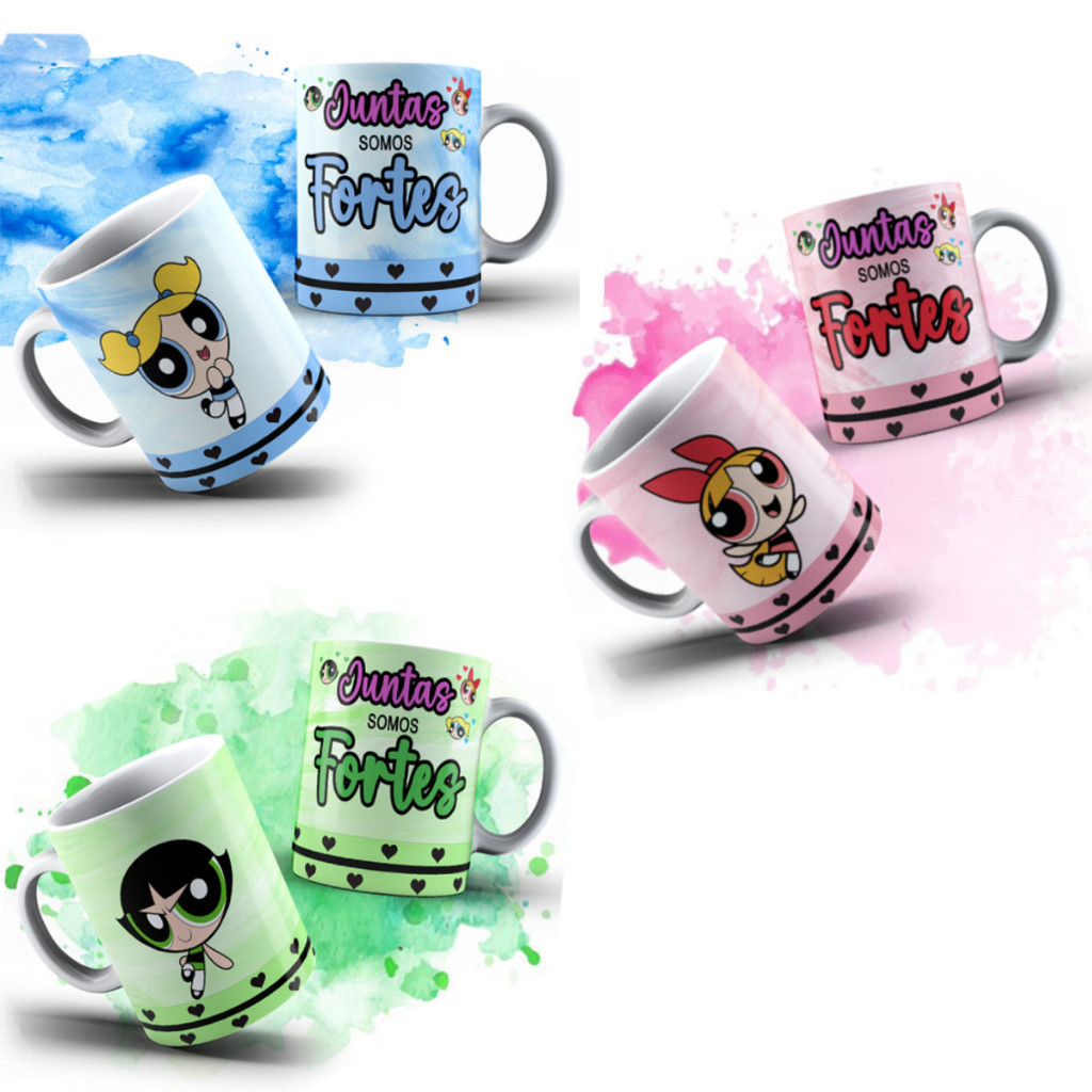 Caneca Xícara Garotas Super Poderosas Variados Docinho Lindinha ...