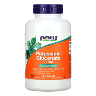 Gluconato Potássio 99mg Now Foods 250 Tabs Importado