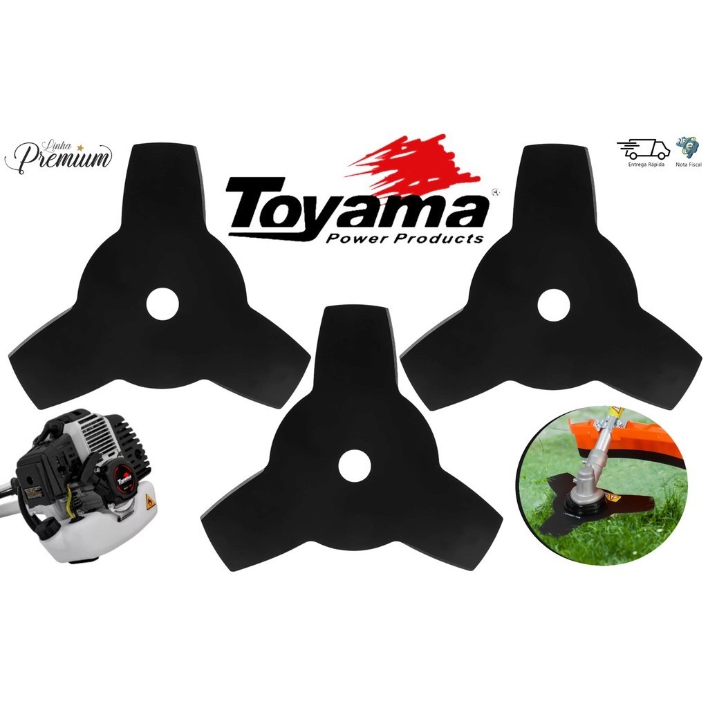 Lâmina Faca 3 Pontas Para Roçadeiras Toyama Tbc 43 - Tbc 52 - Tbc