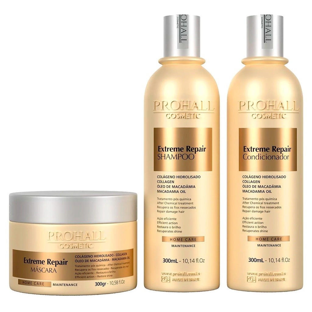 Kit para Cabelos Secos e Ressecados Prohall Macadâmia 300g | Shopee Brasil
