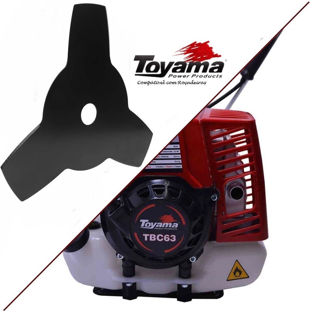 Disco 80 Dentes + Lâmina 3 Pontas P/ Roçadeira Toyama Tbc43 Tbc52