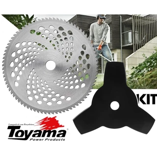 Disco 80 Dentes Wídea + Lâmina 3 Pontas Para Roçadeira Toyama Tbc 43 - Tbc 52 - Tbc 63