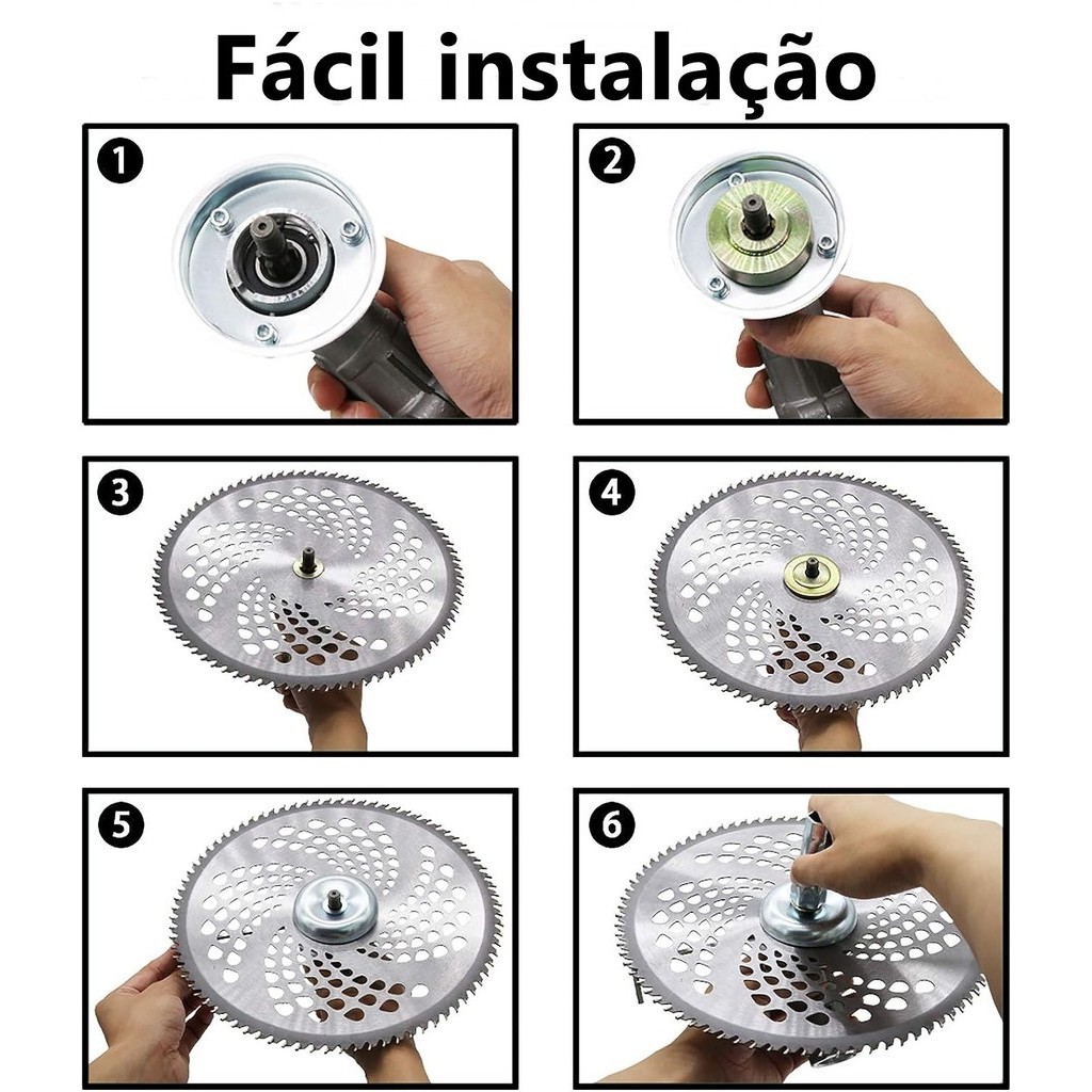 Disco 80 Dentes + Lâmina 3 Pontas P/ Roçadeira Toyama Tbc43 Tbc52