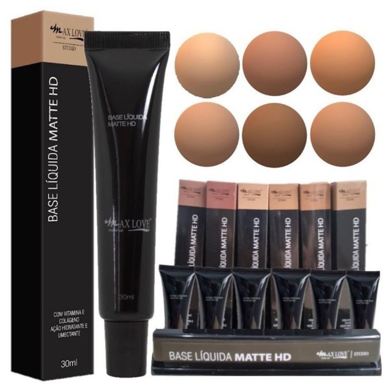 Base facial Matte Max Love Tons Claros e Escuros. | Shopee Brasil