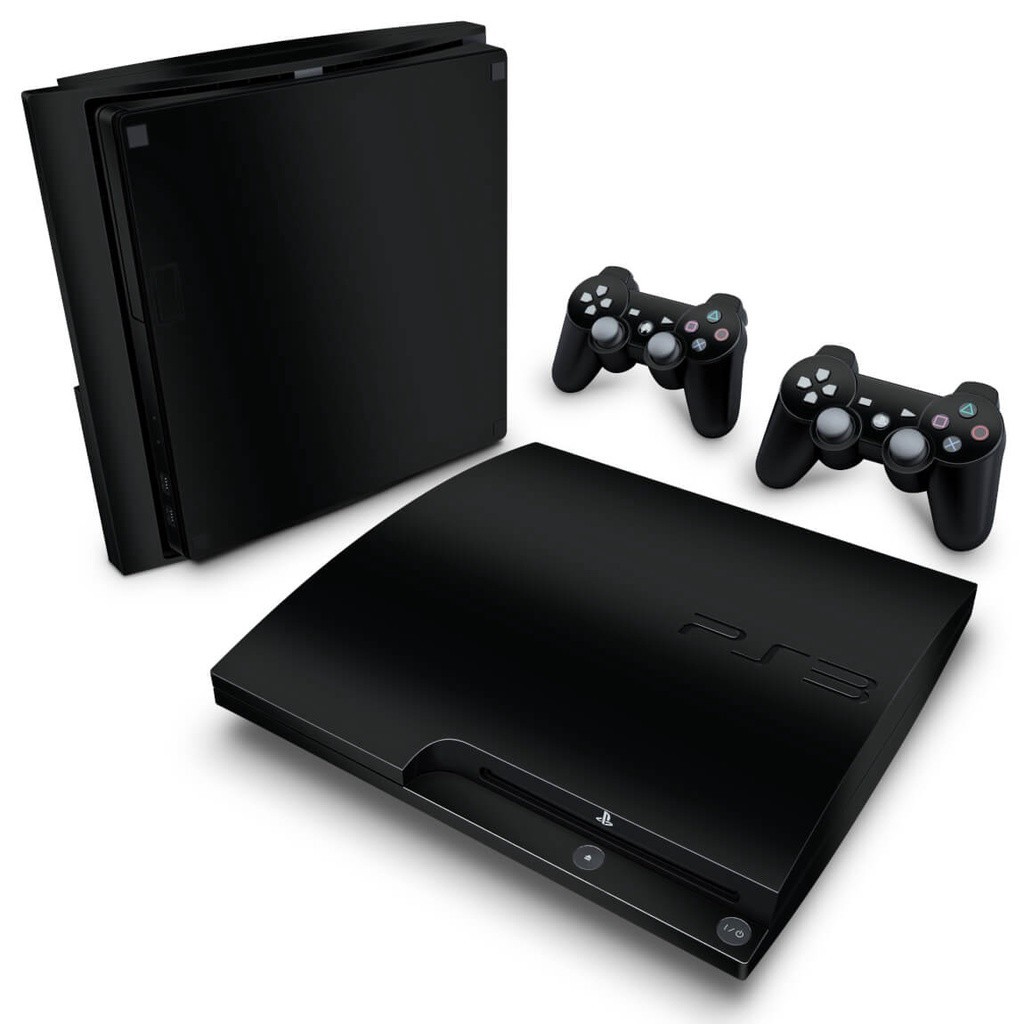 Skin PS3 Slim Adesivo - Preto Black Piano