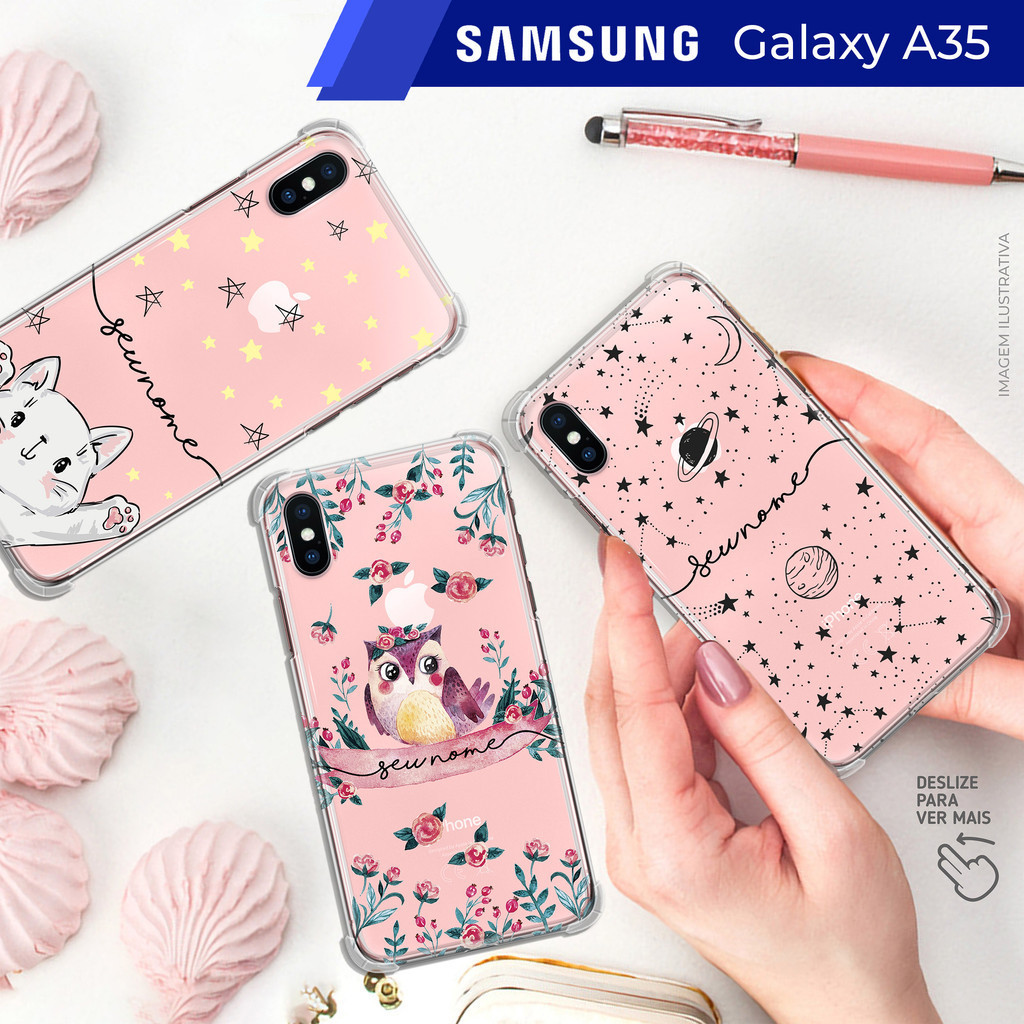Capa Capinha - Samsung Galaxy A35 - Personalizada Transparente com Nome