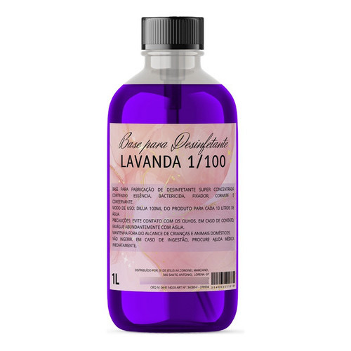 Base Concentrada Para Desinfetante 1 Litro Faz 100 Litros