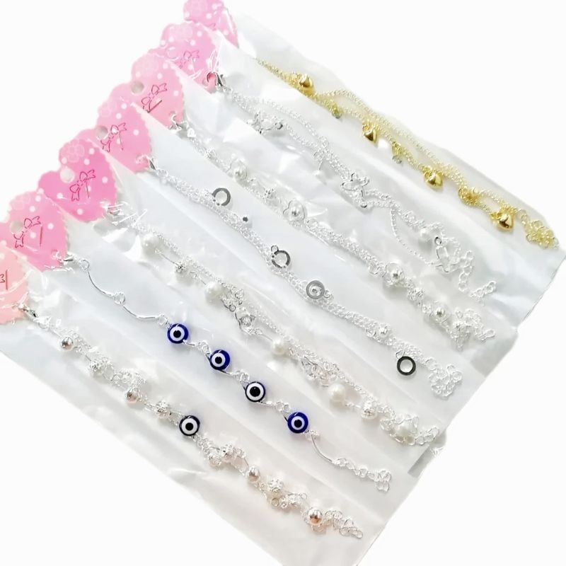 Kit 6 Pulseiras Banhada à Prata 925 e Dourado - Feminina Sortidos