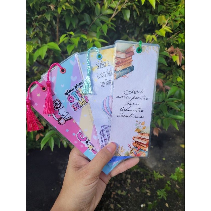 Marca página plastificado vários temas papelaria personalizada | Shopee ...