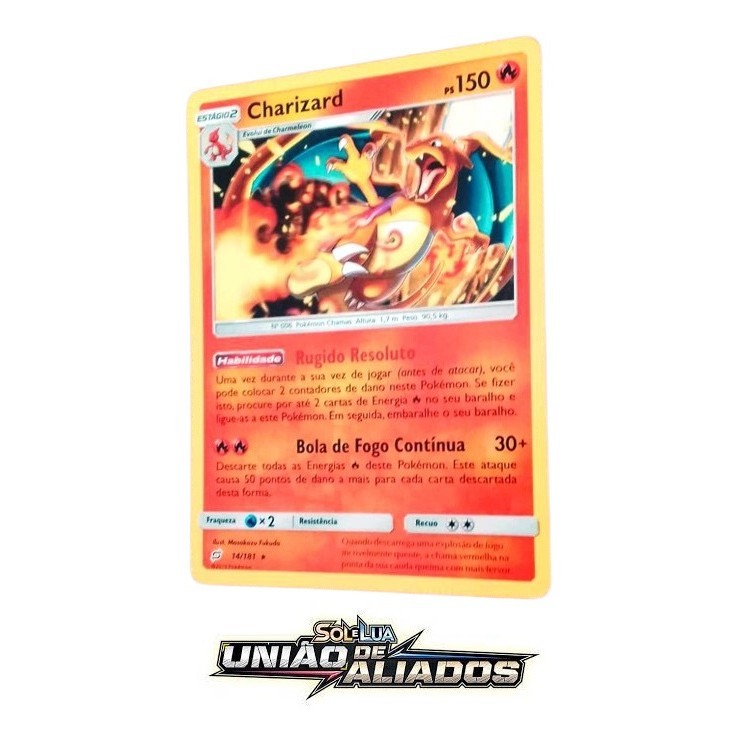 Charizard Carta de Pokémon tcg Rara União de Aliados 2019 SP | Shopee ...