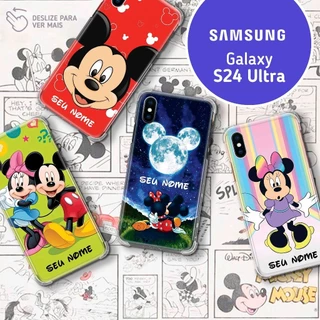 Capa Capinha - Samsung Galaxy S24 Ultra - Coleção Mickey e Minnie Personalizada com Nome