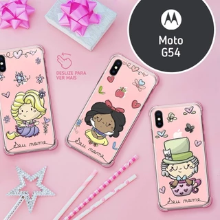 Capa Capinha - Motorola Moto G54 - Princesas Fofinhas Personalizada com Nome