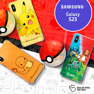 Capa Capinha - Samsung Galaxy S23 - Pokemon e Pikachu Personalizada com Nome
