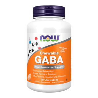 Gaba 250mg Now Foods 90 Chewables Mastigáveis Importado