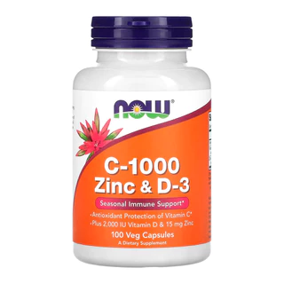 Vitamina C-1000 Zinco e D3 Now Foods 100 Cáps Importado