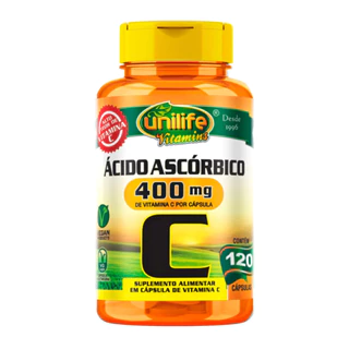 Vitamina C Ácido Ascórbico Unilife 120 Cápsulas
