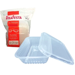 Pote Marmita Descartável 250/350/500/750/1000ml Fitness Fit Freezer Microondas dieta PRAFESTA 24und