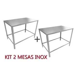 Kit 2 Unidades Mesas Inox 90cm Para Cozinha Industrial Sala comercial Design Inovador