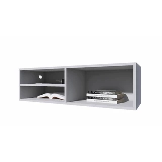 Rack Suspenso Para Sala Ou Quarto Porta Eletrônicos Madeira Branco Nicho Suspenso Branco