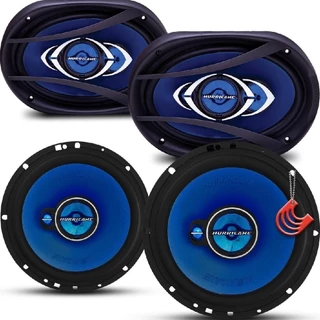 Kit Falantes 6 E 6x9 polegadas 280w Porta e Tampão Porta Mala Medio Agudo Grave Boca Hurricane Class em Oferta na Shopee