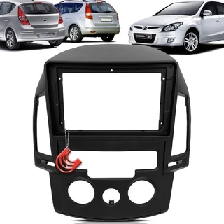 Moldura Painel 2 Din Central Multimidia Dvd Mp5 9 polegadas Preta Ar Analogico Hyundai i30 08/12 em Oferta na Shopee