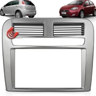 Moldura Painel 2 Din Central Multimidia Dvd Mp5 Tela Som Prata Fiat Punto 2007 a 2012 em Oferta na Shopee