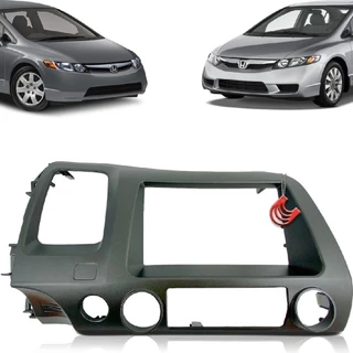 Moldura Painel 2Din Tela Central Multimidia Dvd Mp5 Grafite Honda New Civic 06/11 Lxl Lxs Lx Exs em Oferta na Shopee