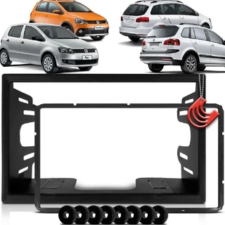 Moldura Painel 2 Din Central Multimidia Dvd Mp5 Padrão Japonês - Volkswagen VW Fox 10/14 G2 Crossfox