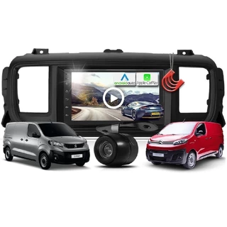 Kit Central Multimidia MP5 + Camera de ré + Moldura Jumpy Expert Scudo - AndroidAuto CarPlay em Oferta na Shopee