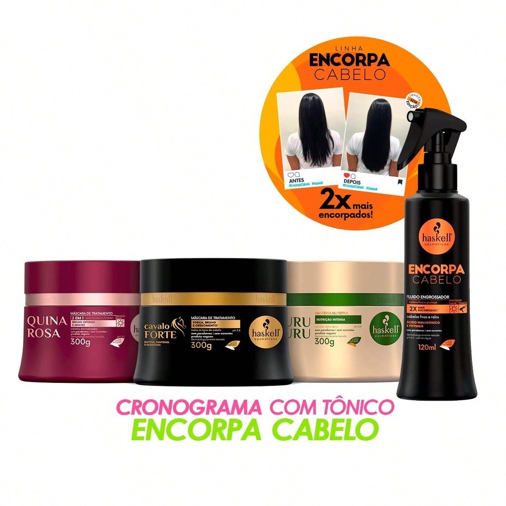 Haskell Cronograma para Cabelos Crespos e Afro 300g + Tônico Fluído ...