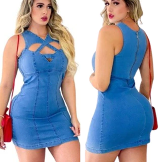 Vestido Jeans Claro, Fashion E Estiloso