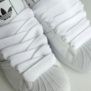 1 Par Cadarço Grosso Largo Para Calçados/Tênis Masculino/ Feminino Branco Ou Preto