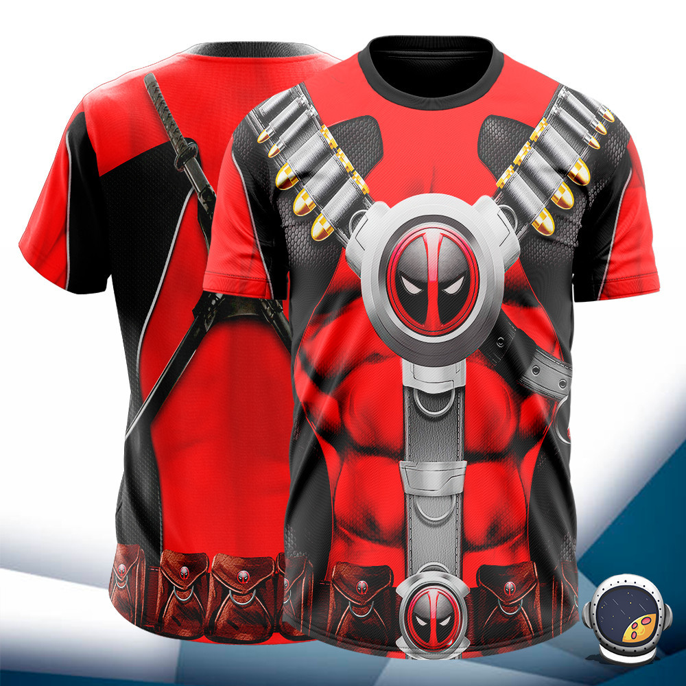 Camiseta Deadpool DC Cosplay Fantasia 3D Unissex Adulto Babylook Infantil |  Shopee Brasil