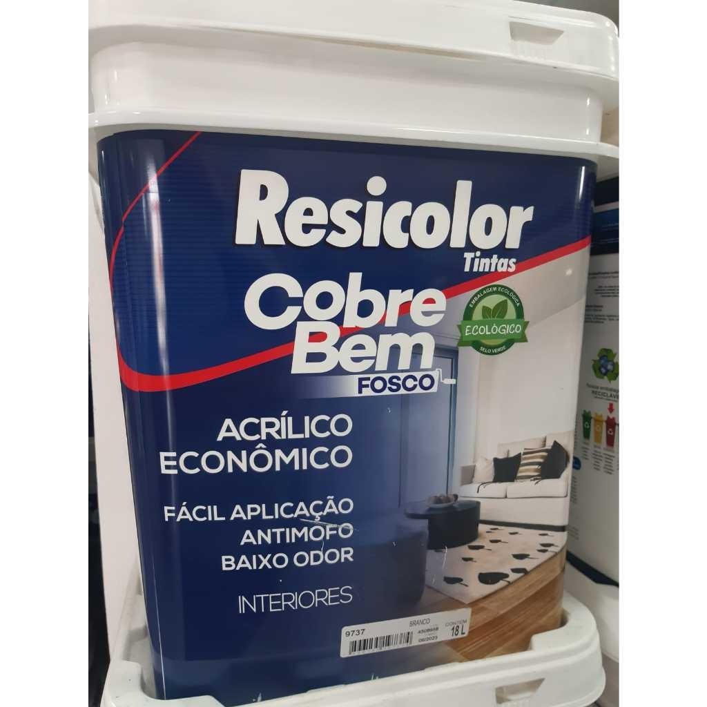 Tinta Acrilica para Alvenaria e Gesso Cores Resicolor 18L ou 3,6L Cobre ...