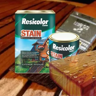 Stain Impregnante 18 Litros Resicolor para Madeira. Triplo filtro Solar e Pronto para Uso