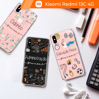 Capa Capinha - Xiaomi Redmi 13C 4G - Profissões Transparente Personalizada com Nome