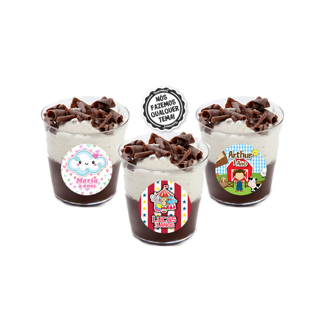 35 Adesivos Rótulos 3cm Para Copinho Brigadeiro Doce Personalizado Todos os Temas RECORTADO