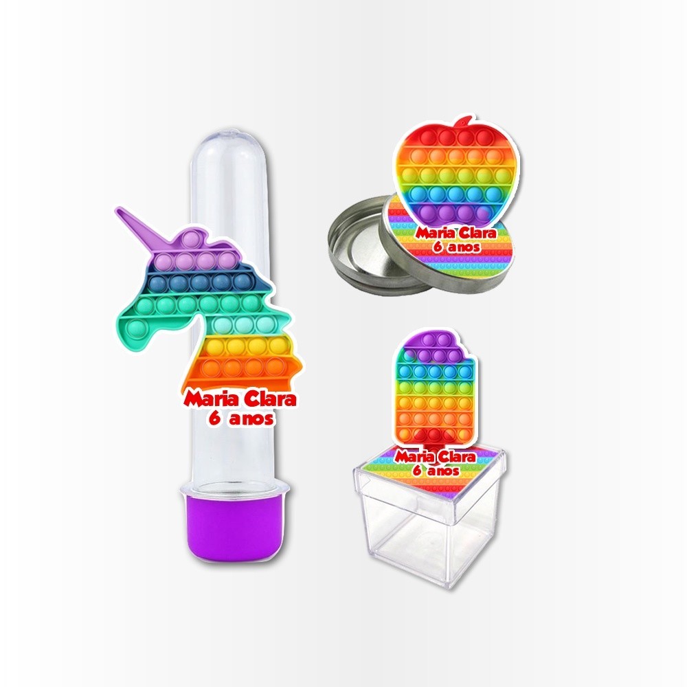 Kit Festa de aniversário 30 Apliques 3D Pop it Popit | Shopee Brasil