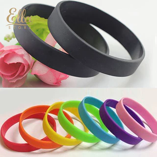 ELLASTORE 2Pcs Moda Pulseiras De Silicone Design Esportivo De Cor Sólida