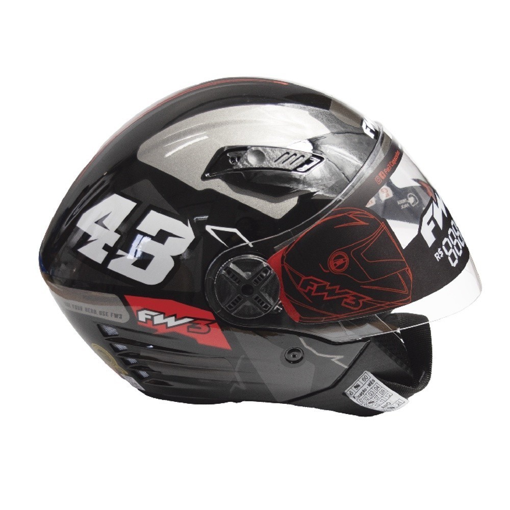 CAPACETE FW3 - X OPEN UP 43 GRAFITE N 056 | Shopee Brasil