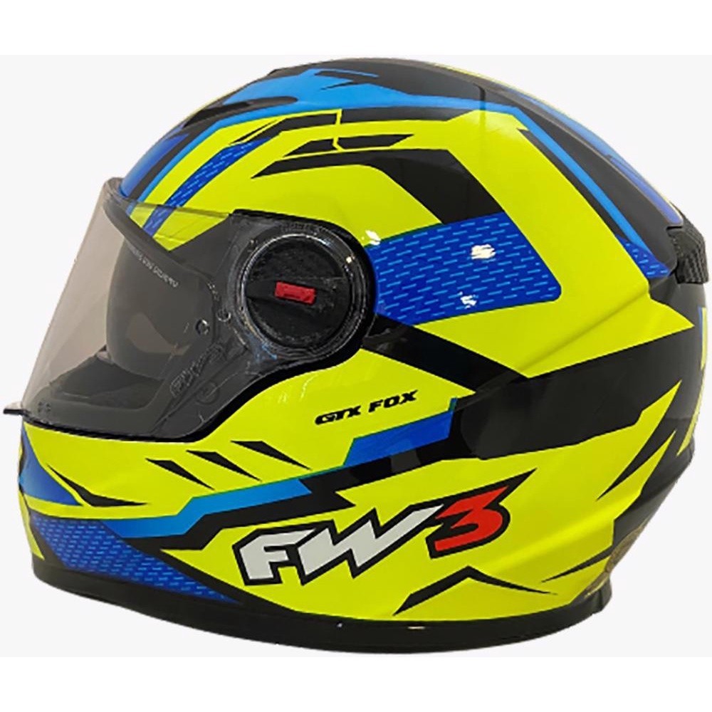 CAPACETE MOTO FW3 GTX FOX AMARELO AZUL (C/ OCULOS) N 58 | Shopee