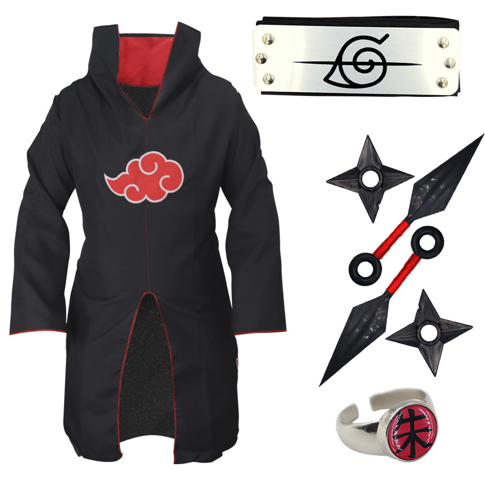 Kit Akatsuki Capa Itachi Anime Naruto Cosplay Geek | Shopee Brasil