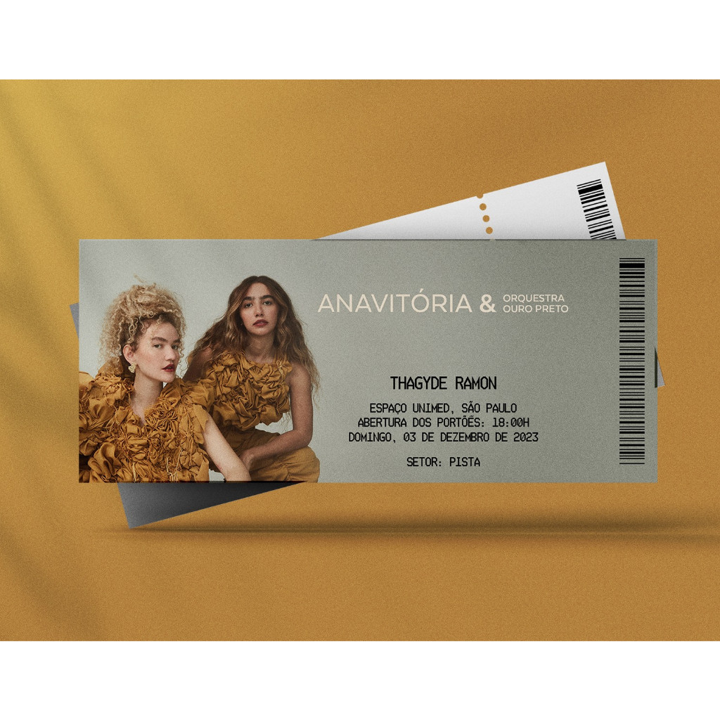 Ingresso Holográfico Personalizado Anavitória e Orquestra Ouro Preto ...