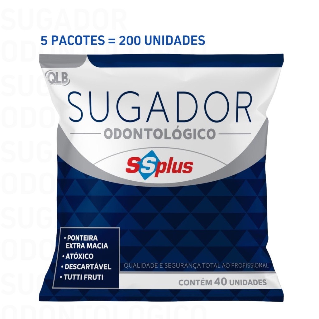 Kit Sugador Odontológico Descartável Ssplus c/ 200 unidades - SS Plus ...