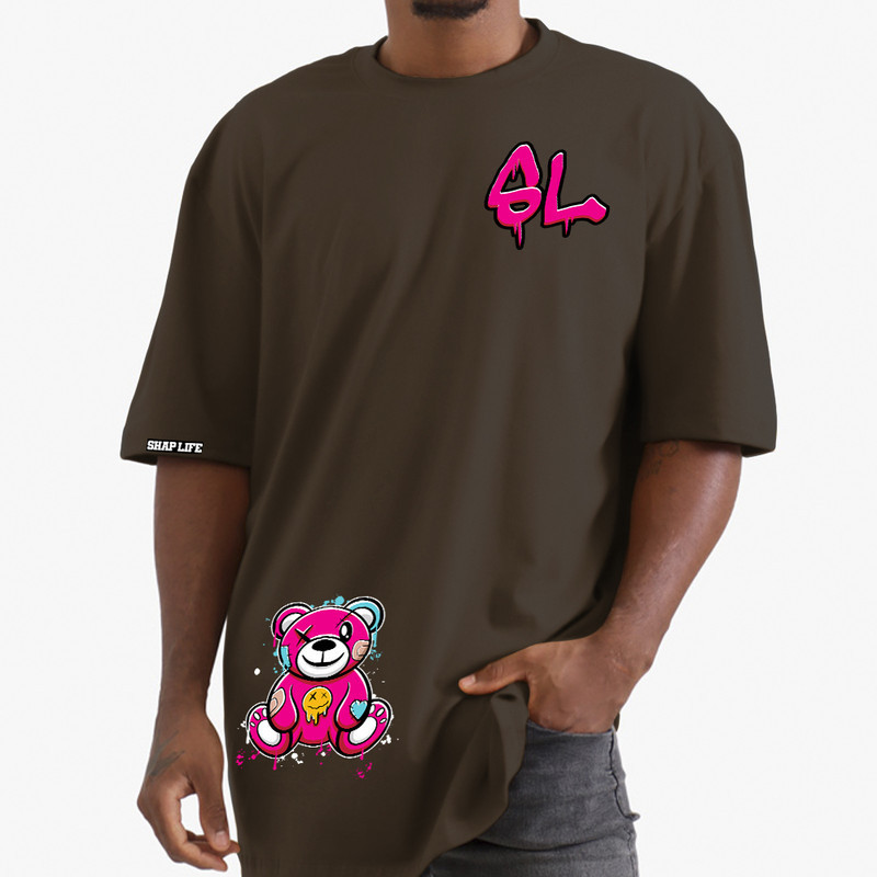 Camisa Estampada Camiseta Oversize - 3358