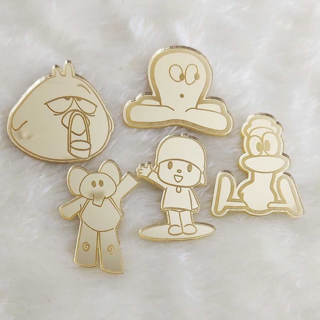 Apliques Acrilico Pocoyo 5cm Dourado TOP-FAST